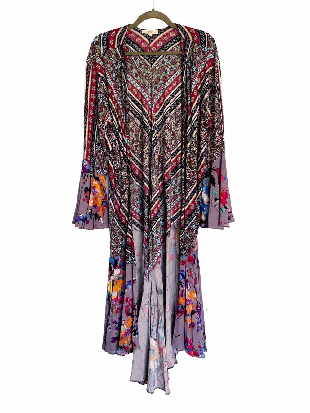 Umgee XL Boho Floral Paisley Kimono Cardigan Duster Open Front